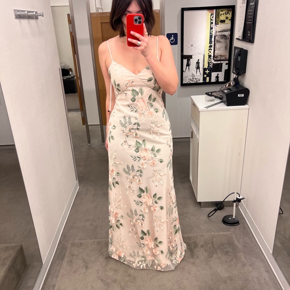 Jenny Yoo Bridesmaid Dress Drew Print Enchanted Floral Soft Blush - Picture 3 of 3